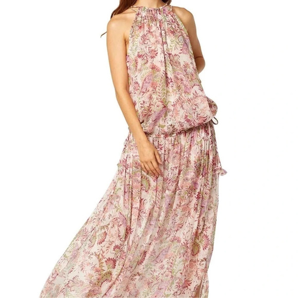 Misa Angelina Floral Drop Waist Maxi Halter Dress Flowy Feminine Size M/L NWT - Picture 12 of 13